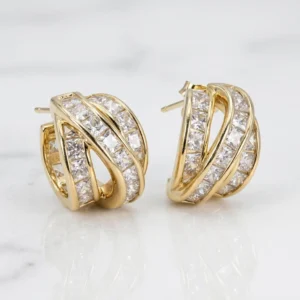Golden Orbit Hoops gold-tone crystal hoop earrings by Mora Jewel